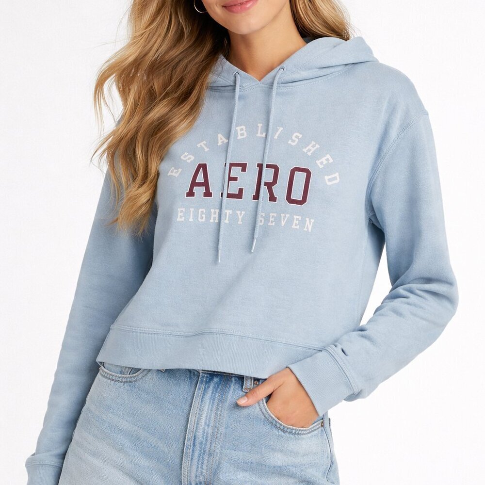 Aeropostale 1987 Blue Large Pullover Hoodie Sweatshirt